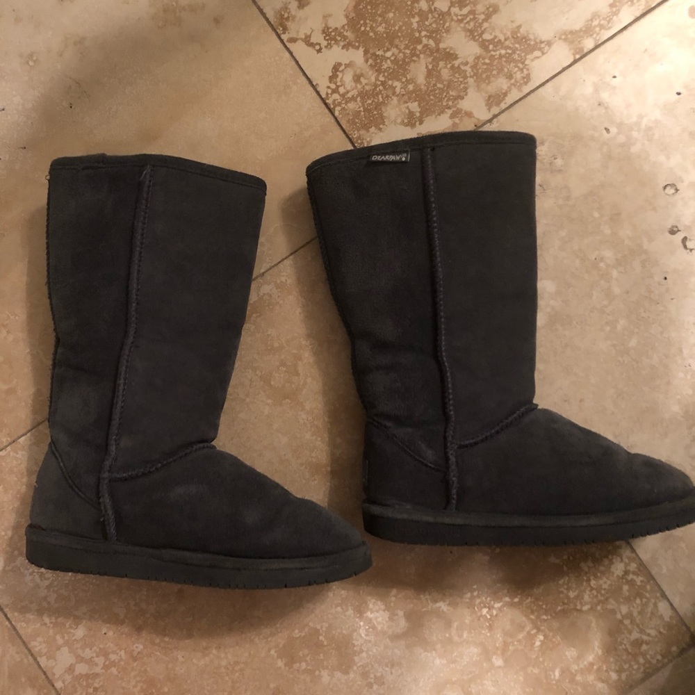 Bear paw fur gray boots